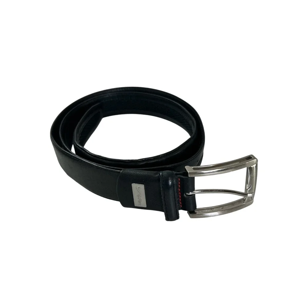 Nike Golf Tiger Woods TW G-Flex Mesh Black Leather Belt Sz 38 1207801
